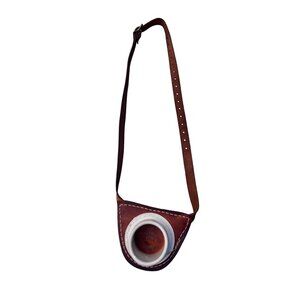 Vintage Sampo Leather & Ceramic Fishing Belt With Adjustable Strap 77b